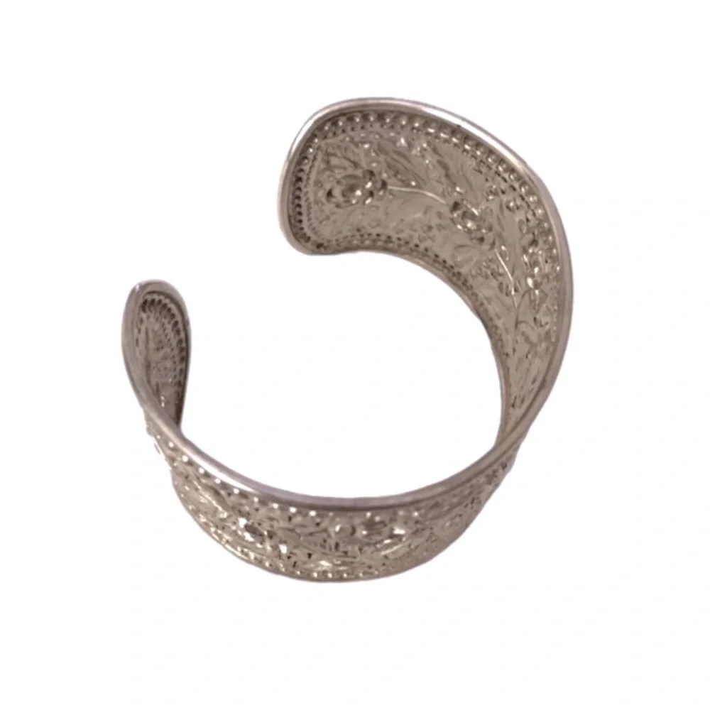 Vintage Equestrian Sterling Silver Wide Cuff Bracelet Stamped 925 - Picture 12 of 12